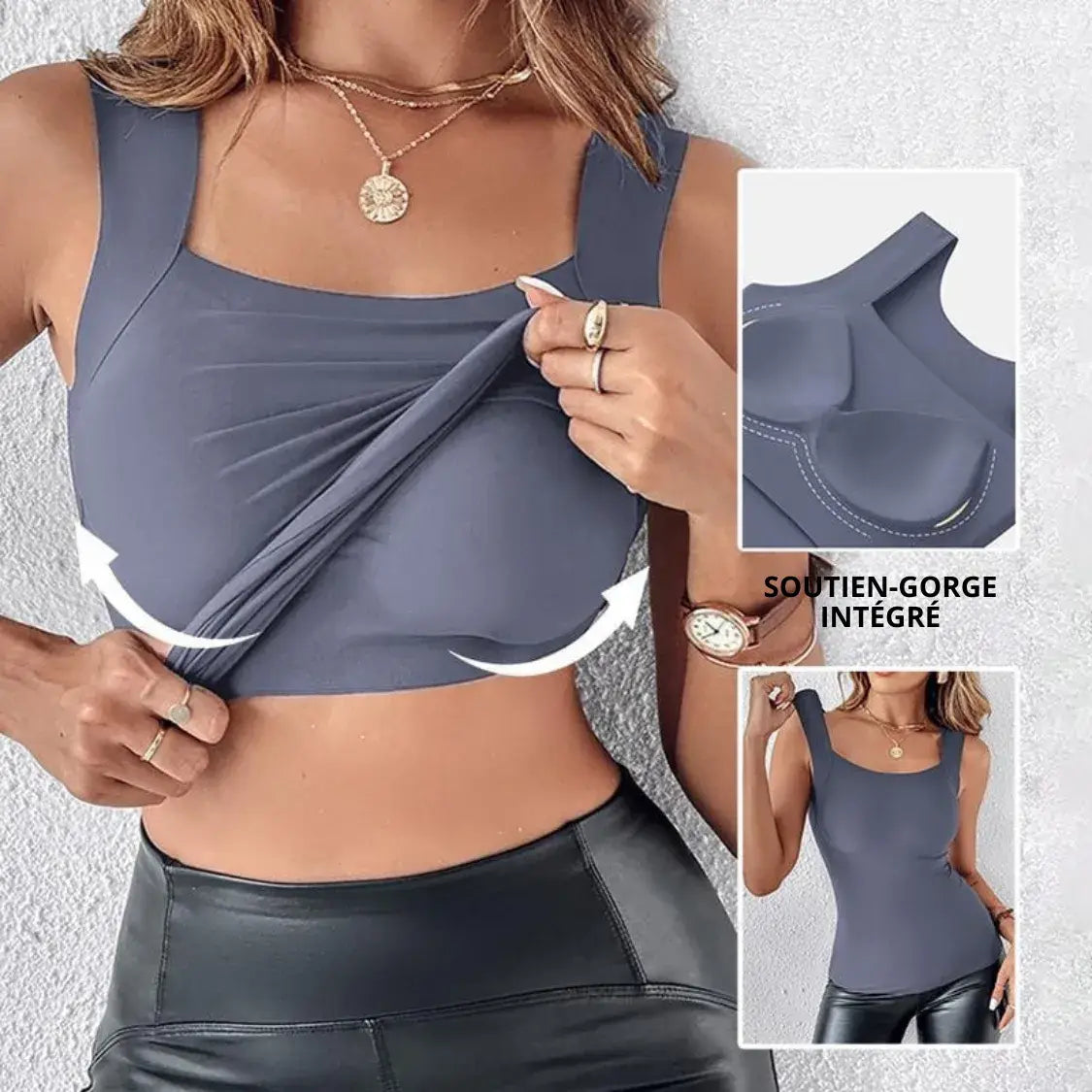 Débardeur sculptant avec soutien-gorge intégré