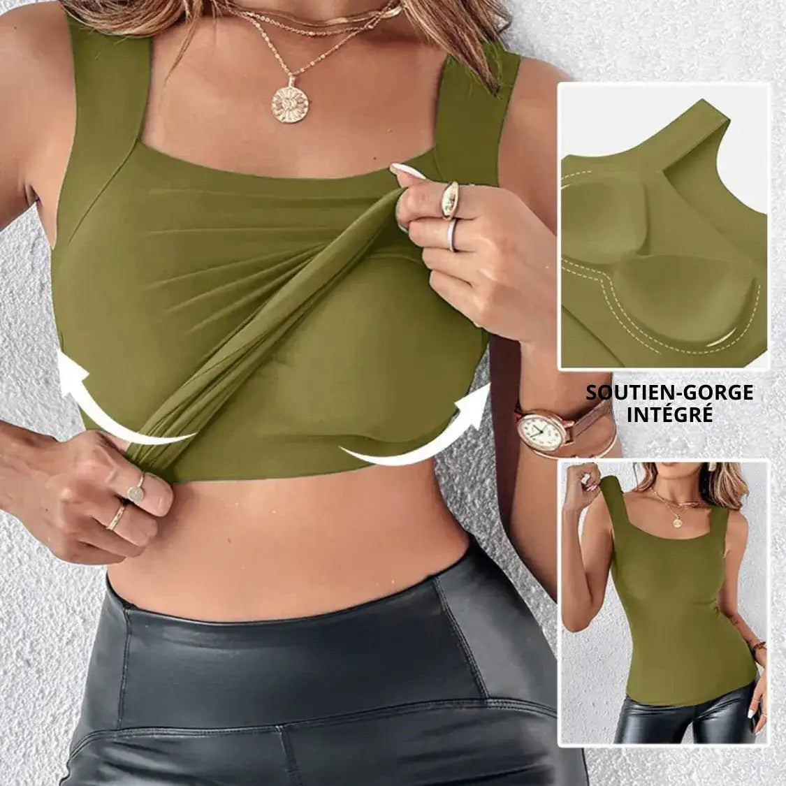 Débardeur sculptant avec soutien-gorge intégré